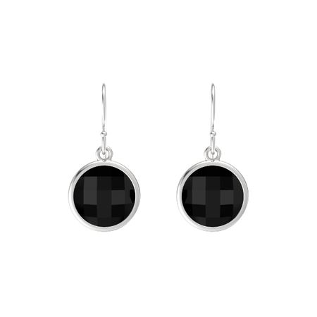 Round Briolettes Black Onyx Sterling Silver Earring Bold Bold Round Drop Earrings