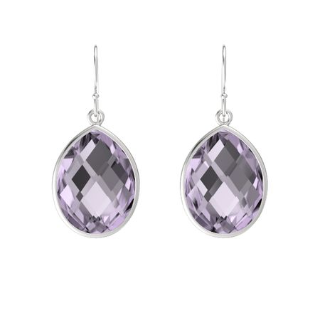 Pear Briolettes Rose De France Sterling Silver Earring Bold Bold Pear Drop Earrings