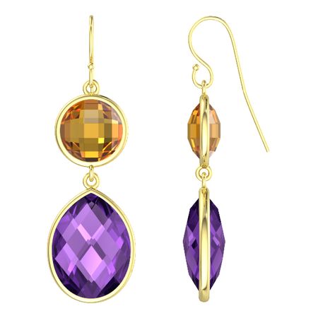 amethyst and citrine earrings