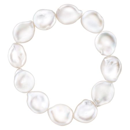 Honora 14 15 Mm White Freshwater Coin Pearl Stretch Bracelet White Coin Pearl Stretch Bracelet