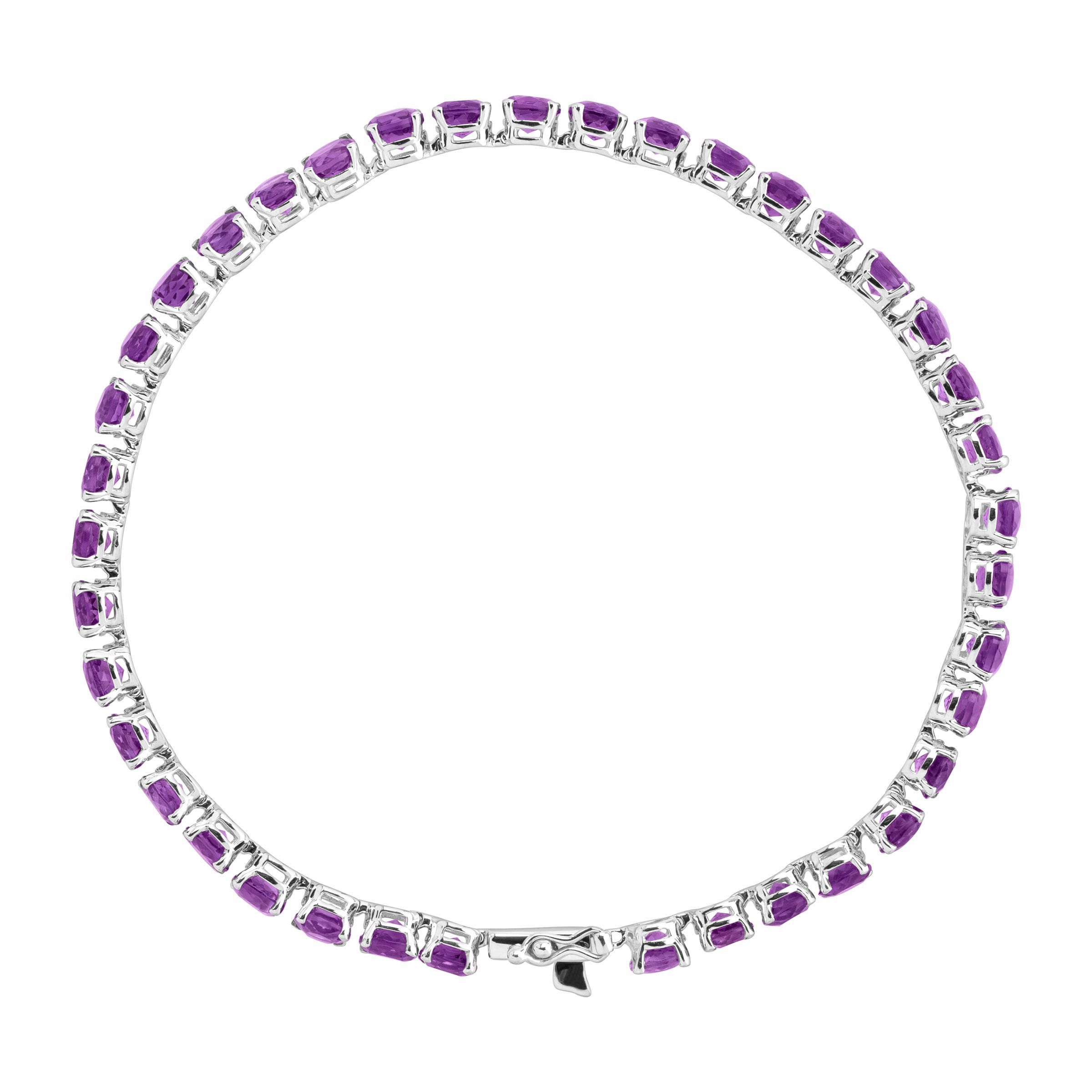 14K Gold Amethyst Tennis Bracelet