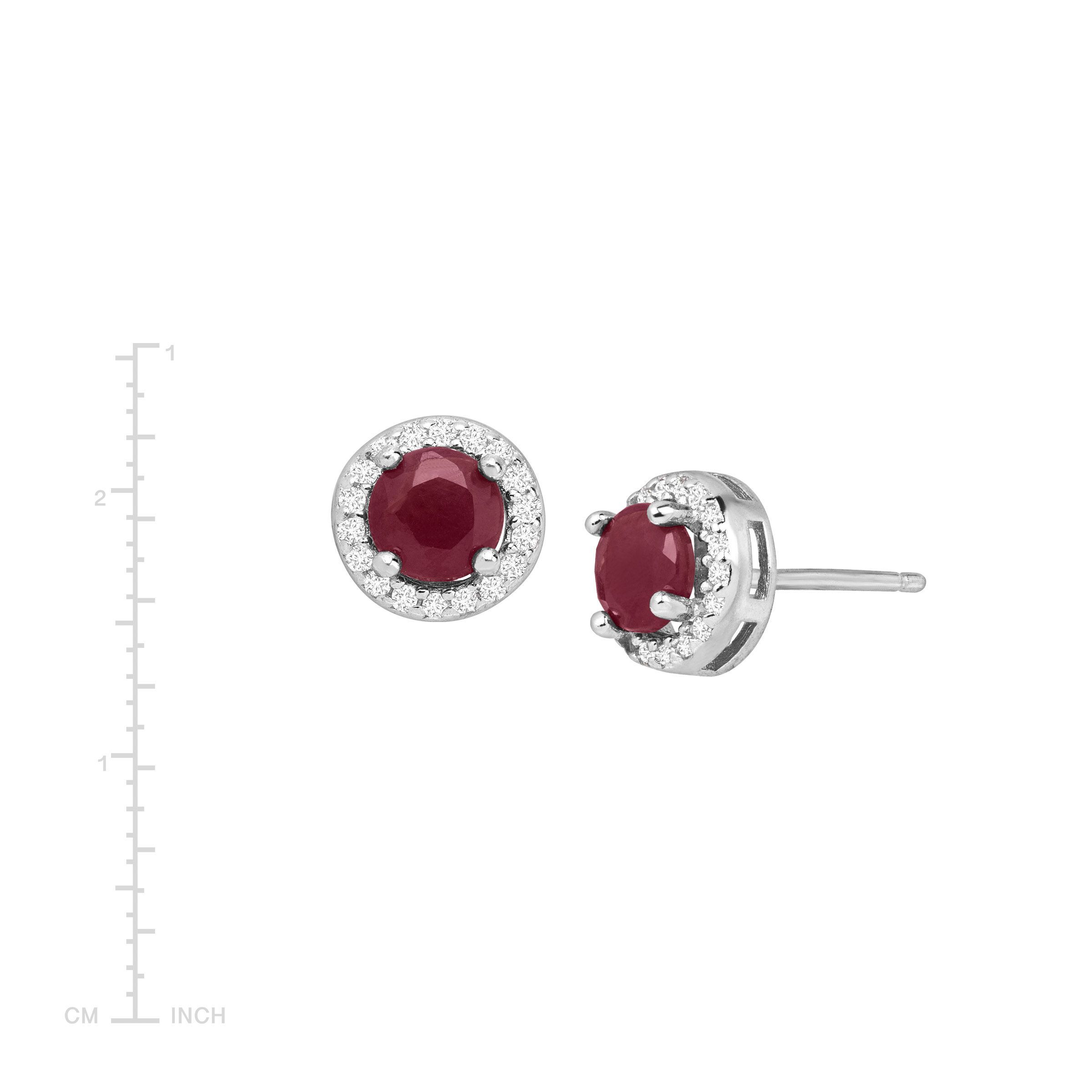 1 1//4 ct Natural Tanzanite /& White Topaz Halo Stud Earrings in 10K White Gold