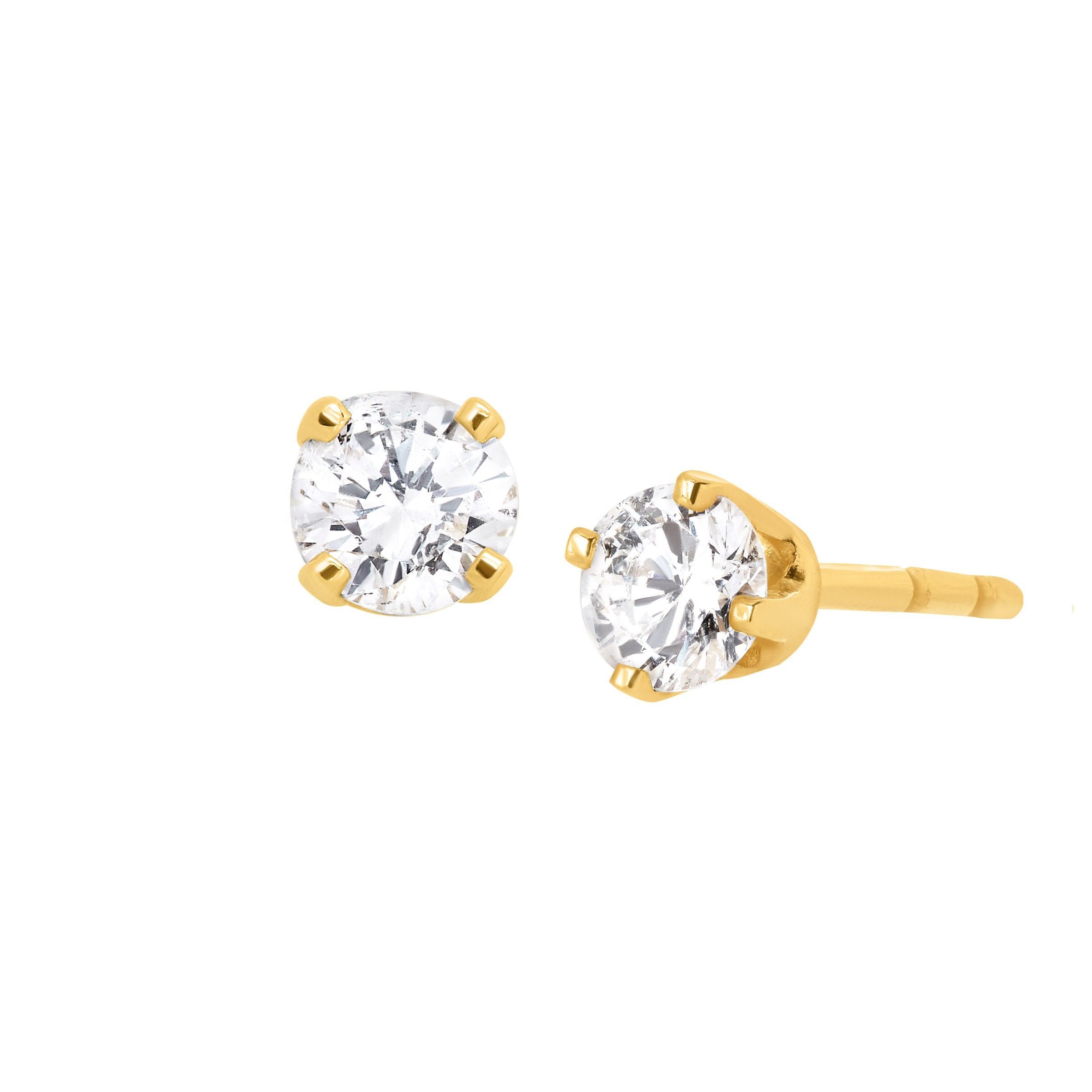 Diamond Teardrop Cluster Earrings 1//5ct 10k Yellow Gold