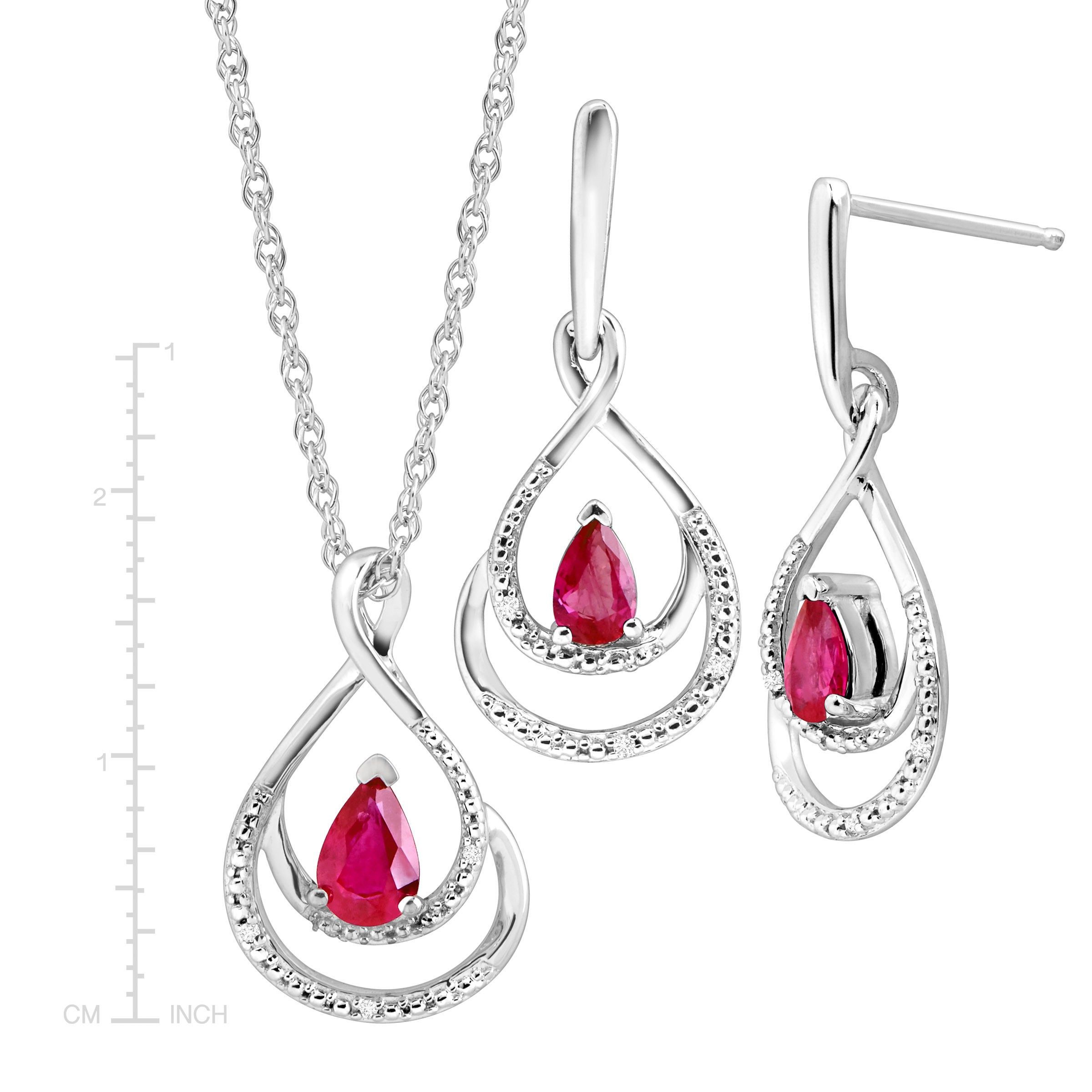 ruby necklace and earrings