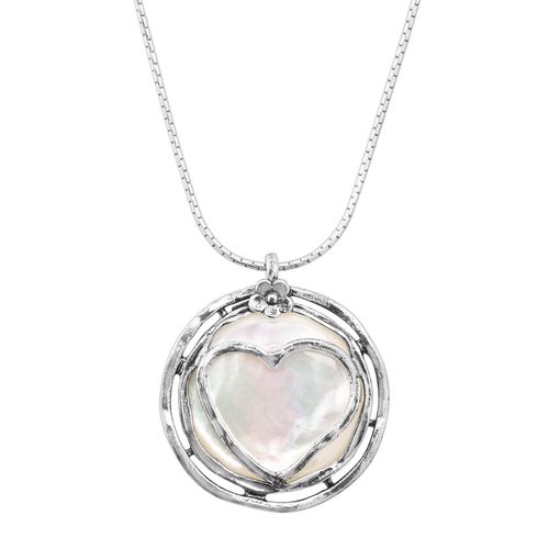 SILPADA Sterling Silver 17 inches Charm Necklace with Mother of Pearl