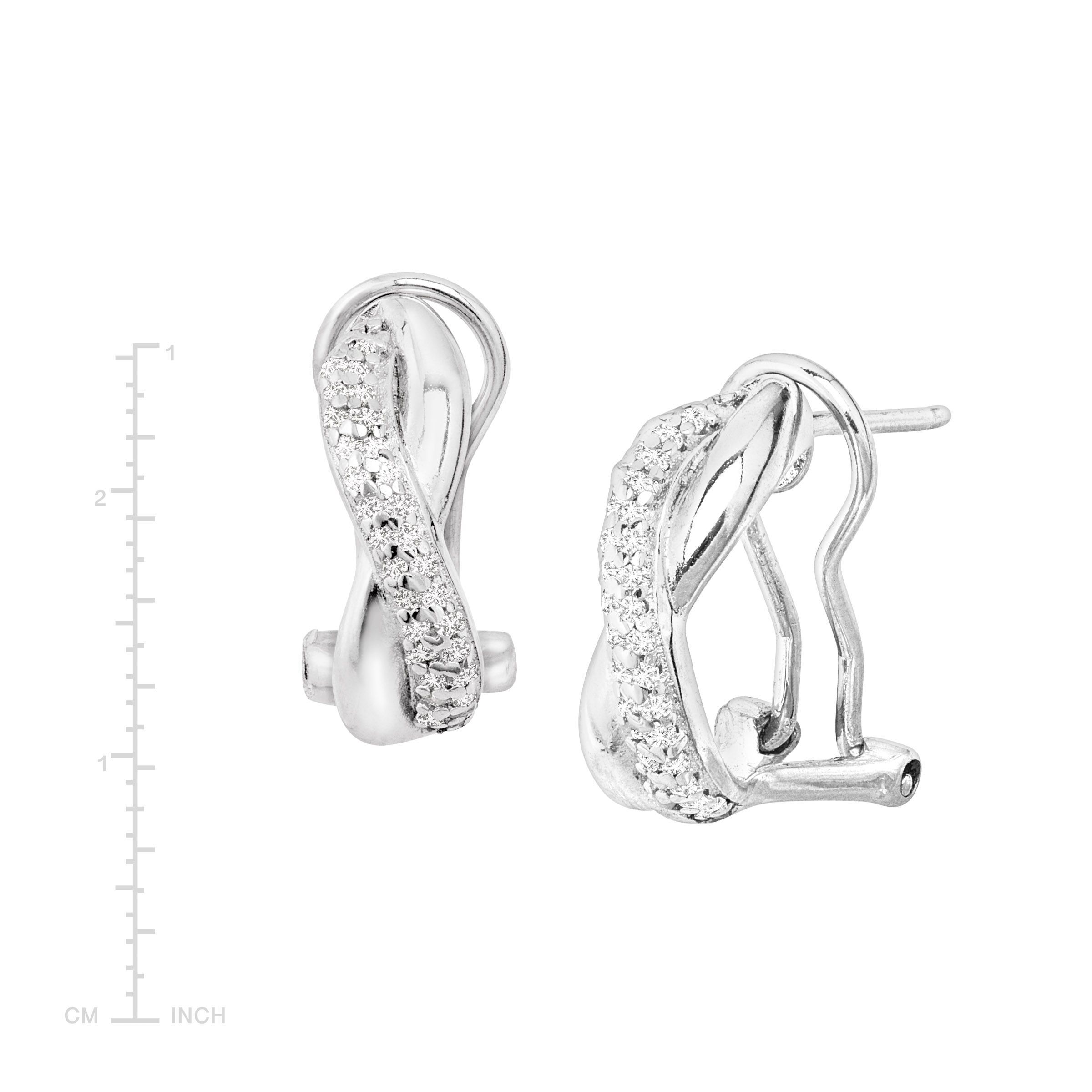 1/2 ct Diamond X' Hoop Earrings in Sterling Silver 749165258955 eBay