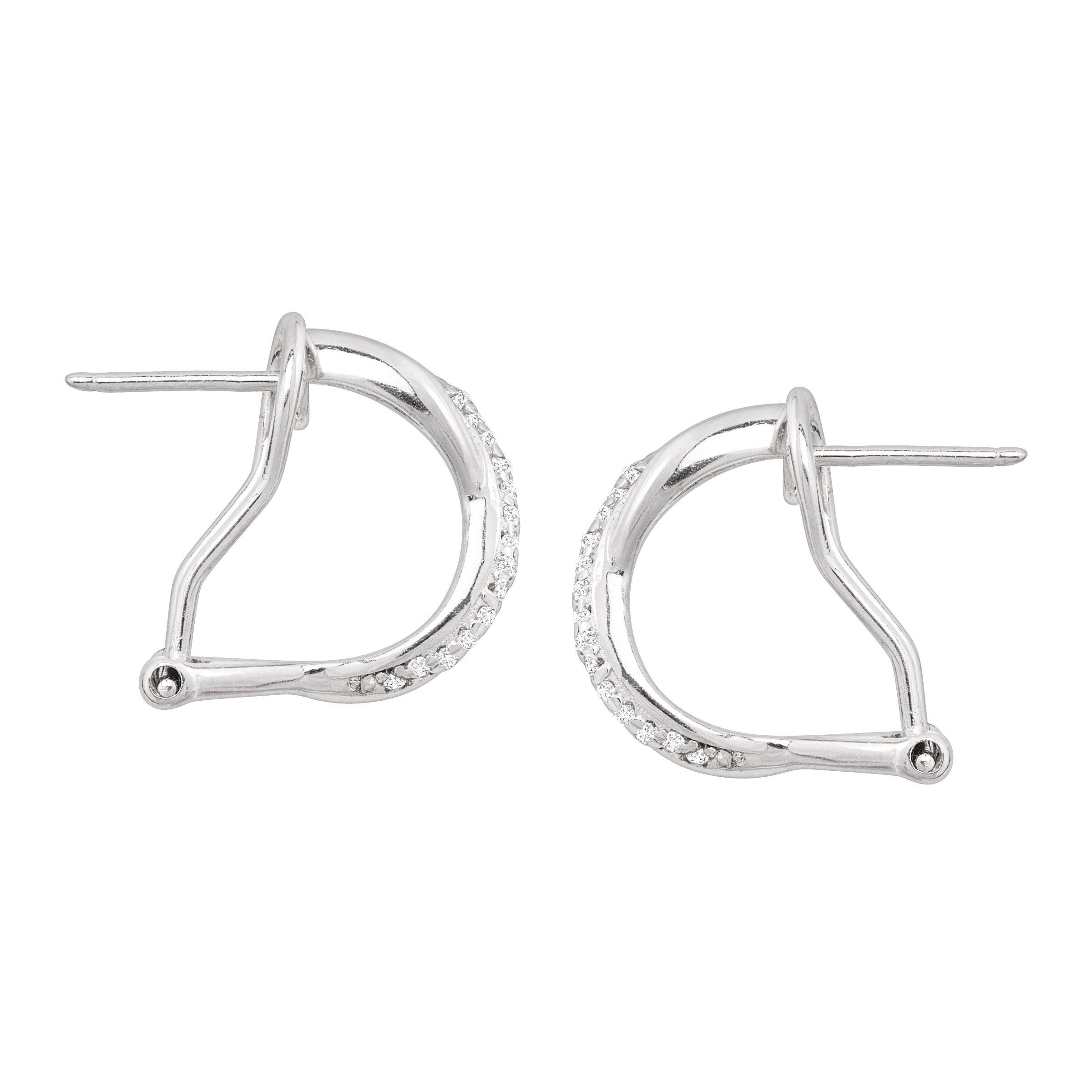 1/2 ct Diamond X' Hoop Earrings in Sterling Silver 749165258955 eBay