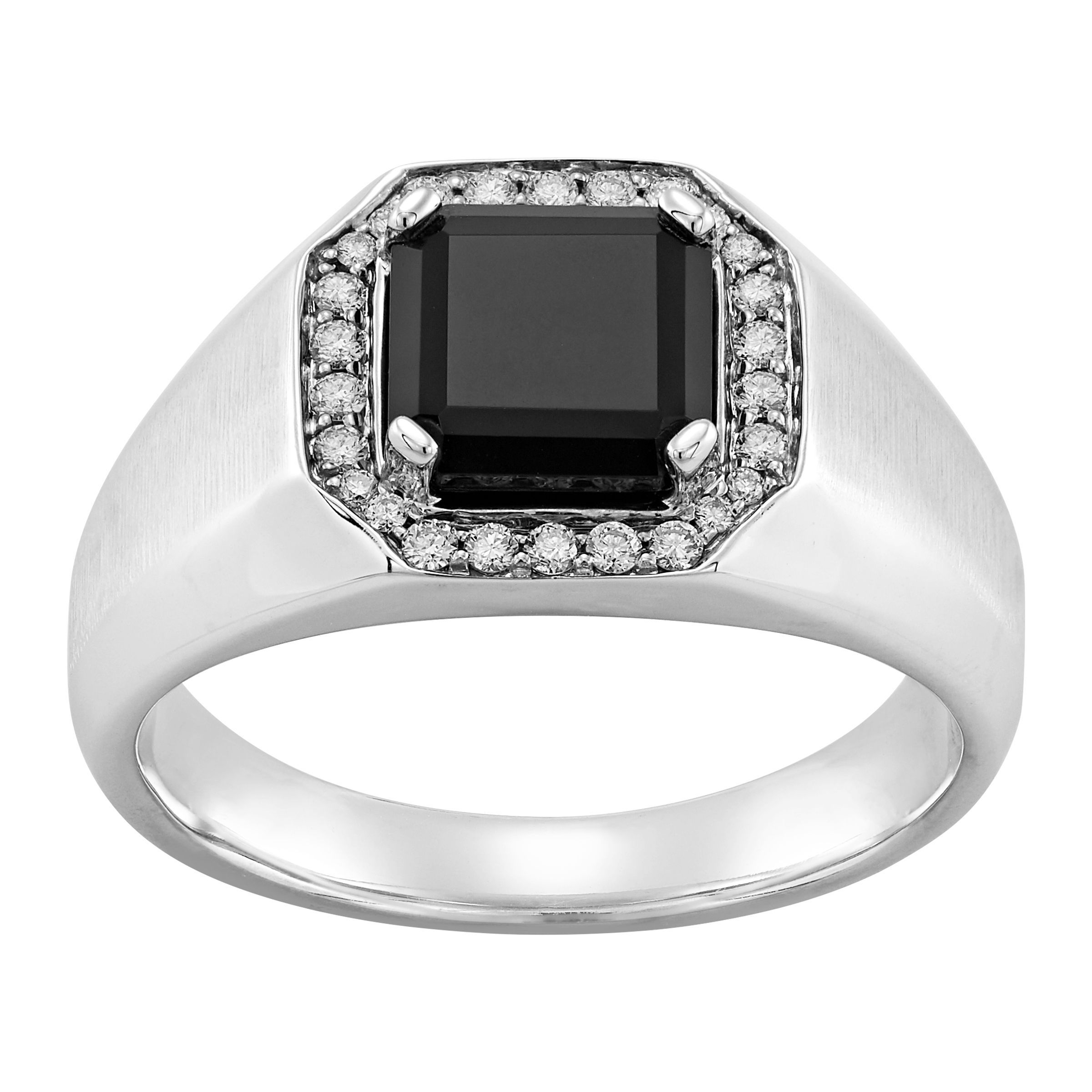 mens onyx and diamond ring