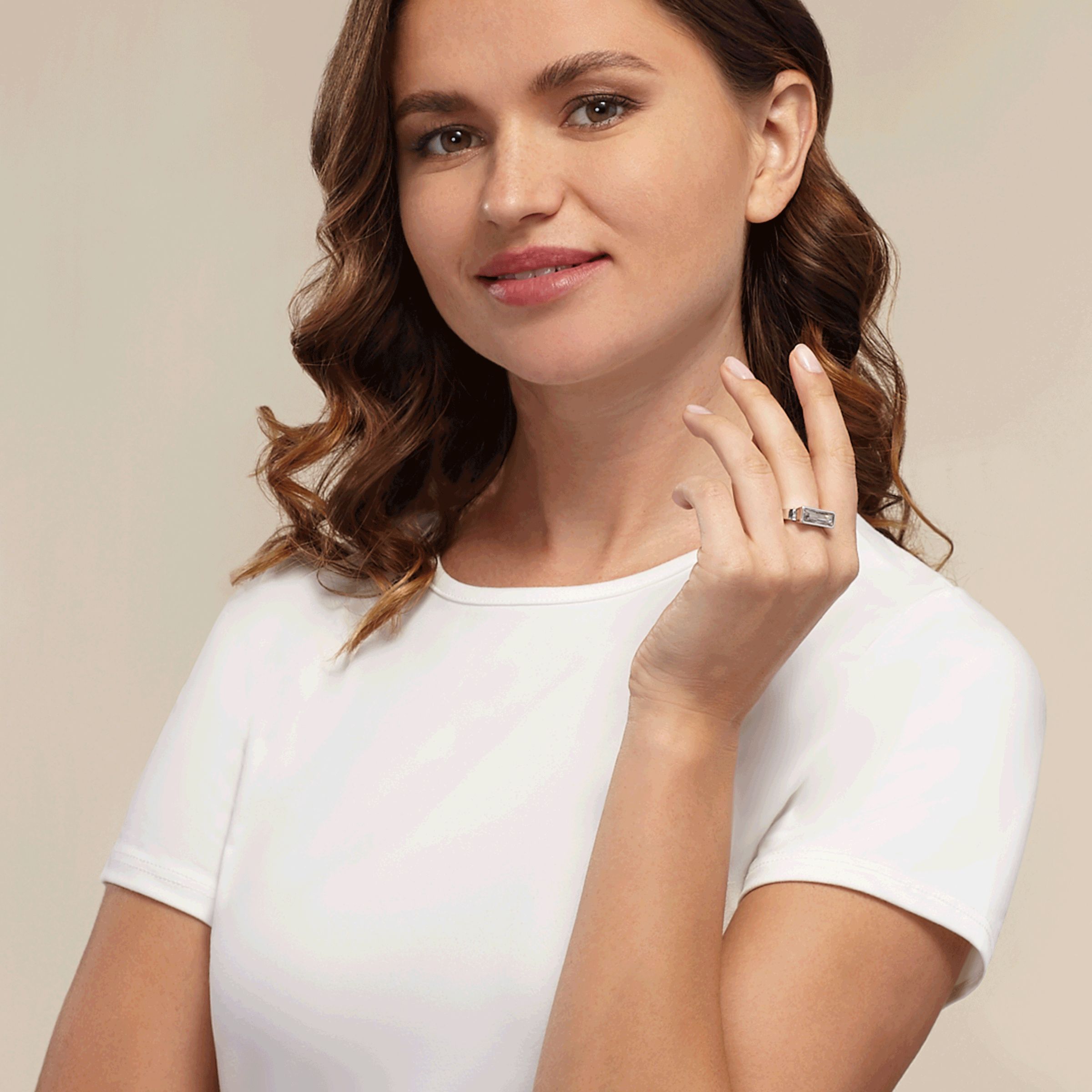 crystal baguette ring