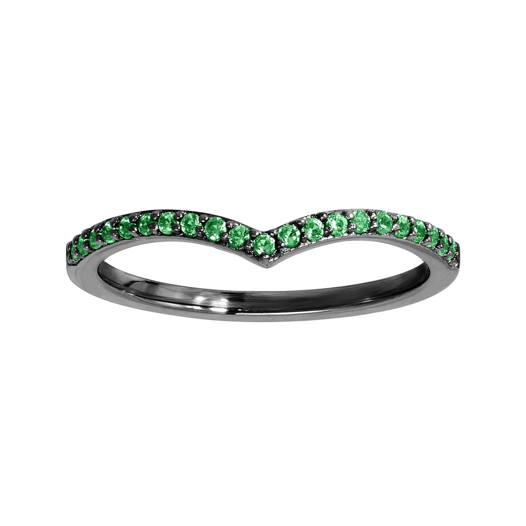 green cubic zirconia ring