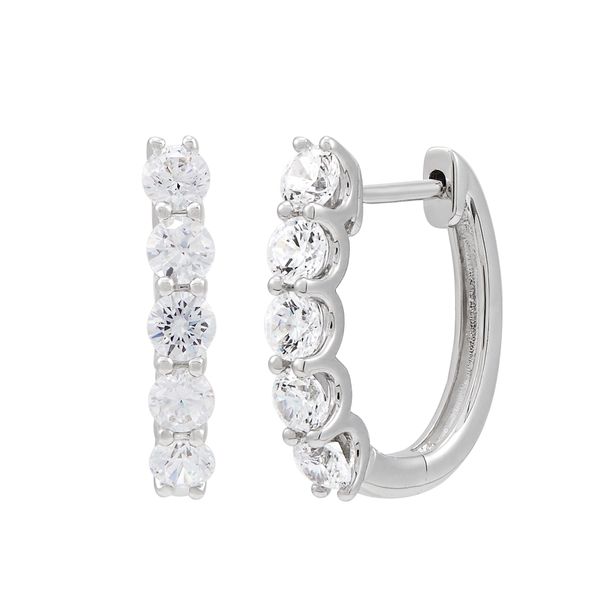 1 ct Lab Grown Diamond Hoop Earrings in 14K White Gold 1 ct Lab Grown