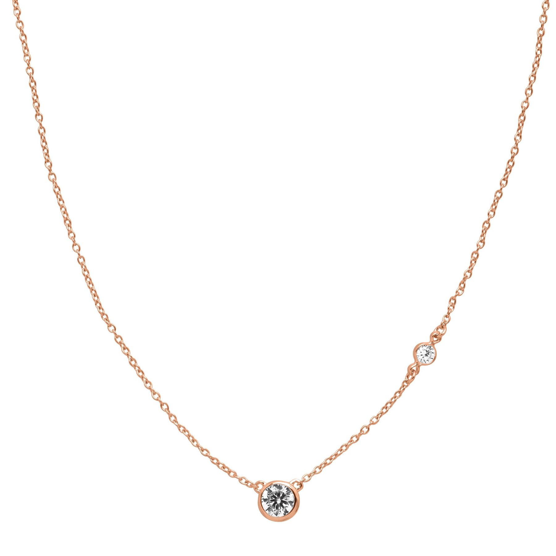 18 Inch 925 Sterling Silver Gold-Flashed Side-ways Adjustable Mini Cubic Zirconia Cross Necklace