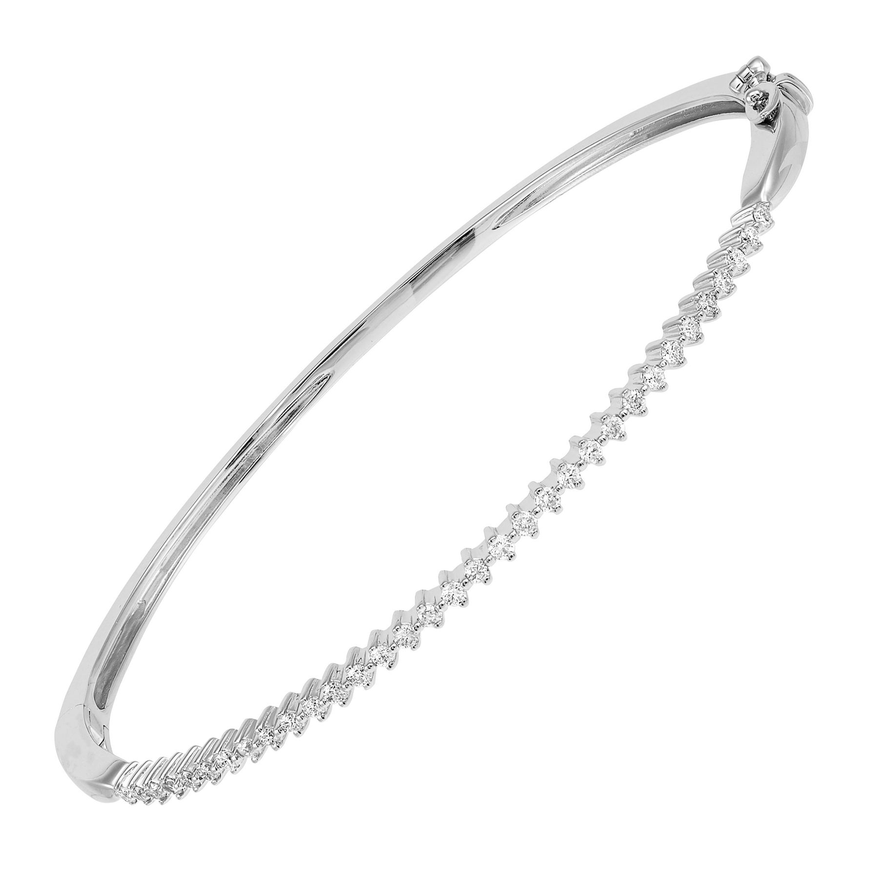 10k White Gold Diamond Bangle Bracelet 10k White Gold Diamond Bangle Bracelet