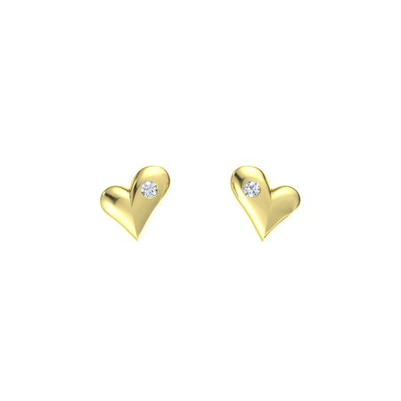 18K Yellow Gold Earring with Moissanite 