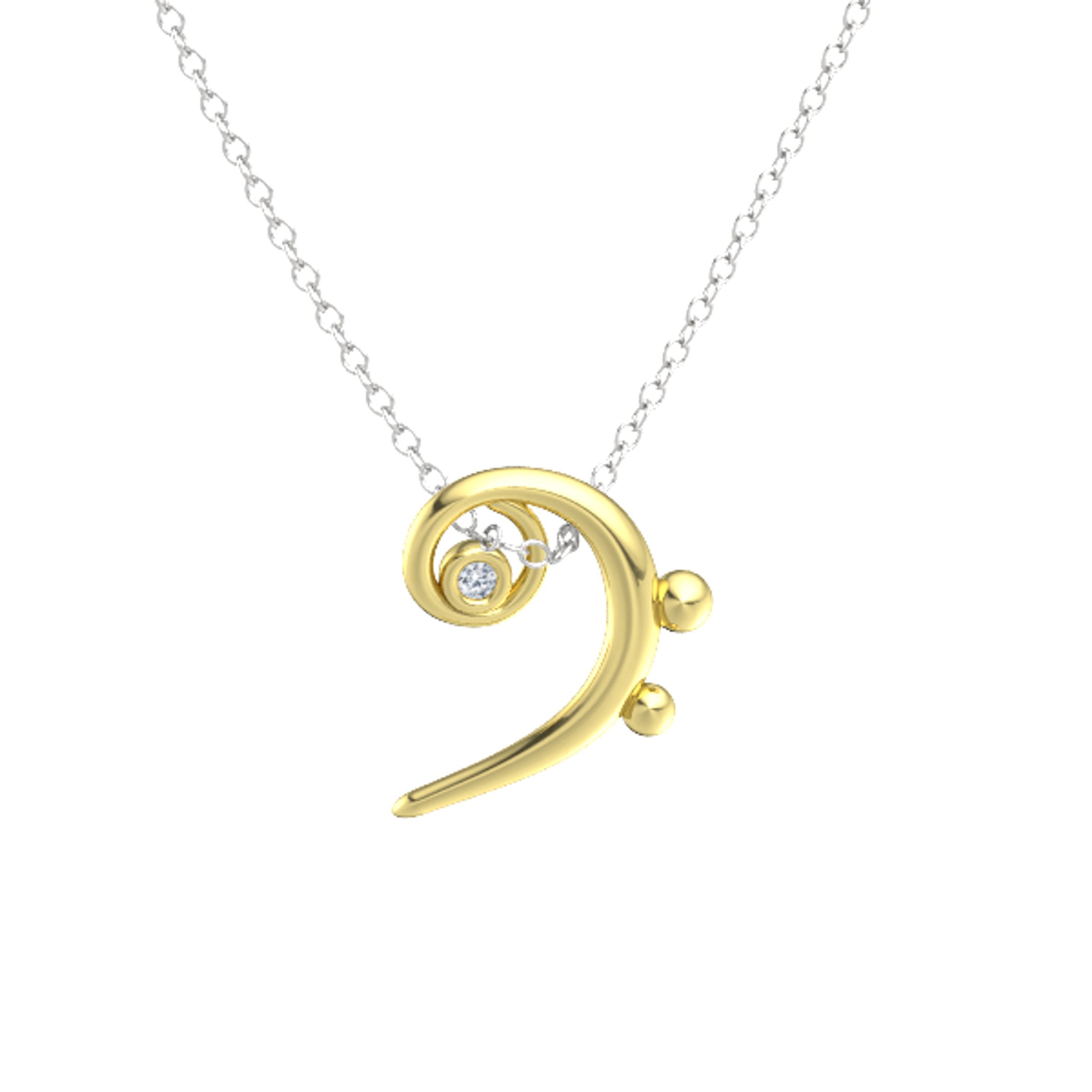Diamond | Bass Clef Necklace | Gemvara