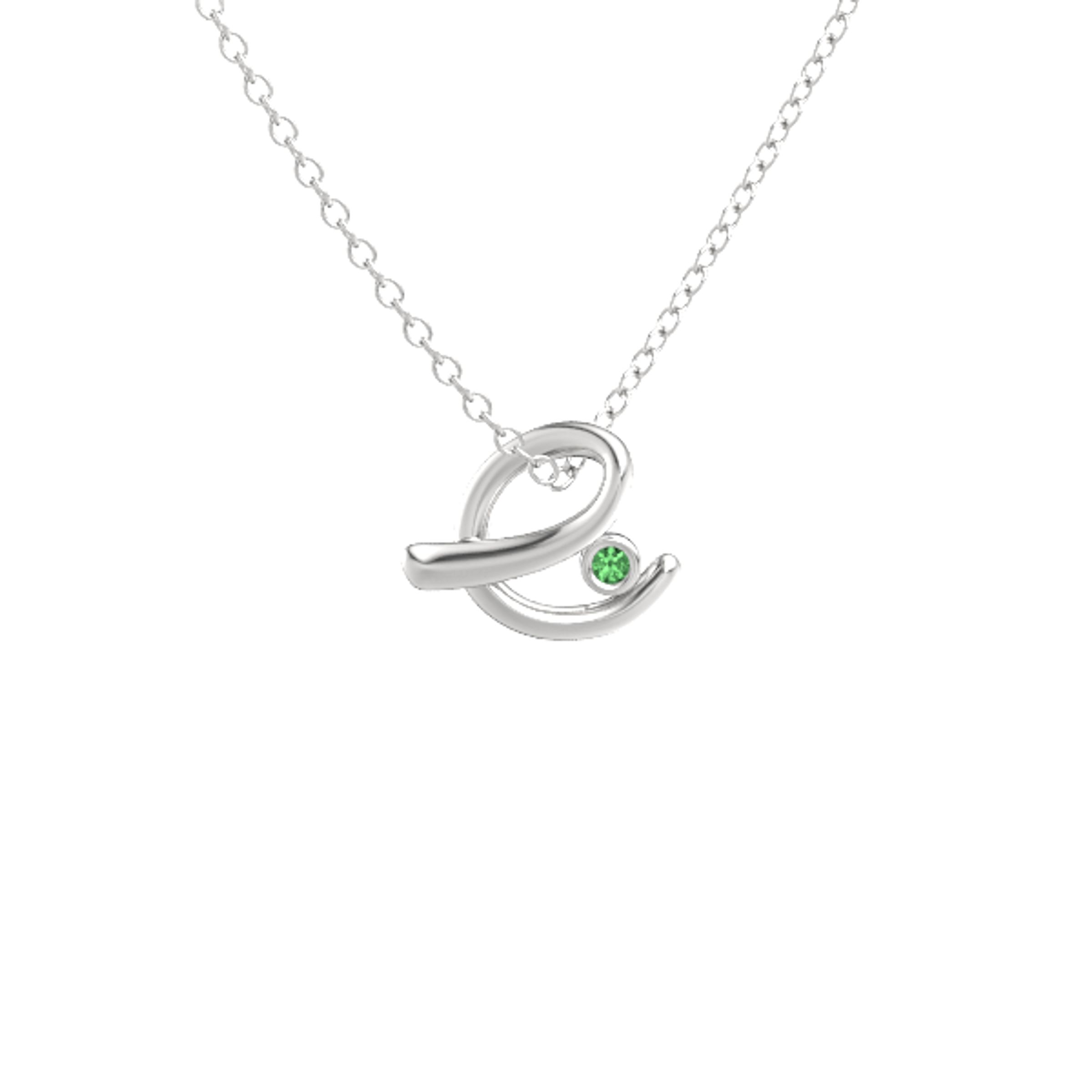 Sterling Silver Pendant with Emerald 