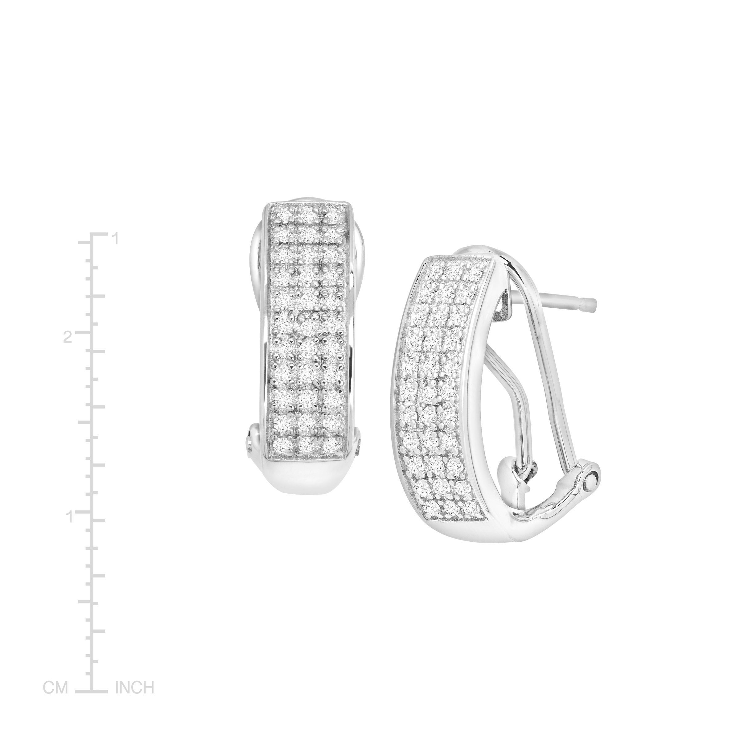 1 4 Ct Diamond French Clip Earrings In Sterling Silver 749165220105 1 4 Ct Diamond French Clip Earrings In Sterling Silver