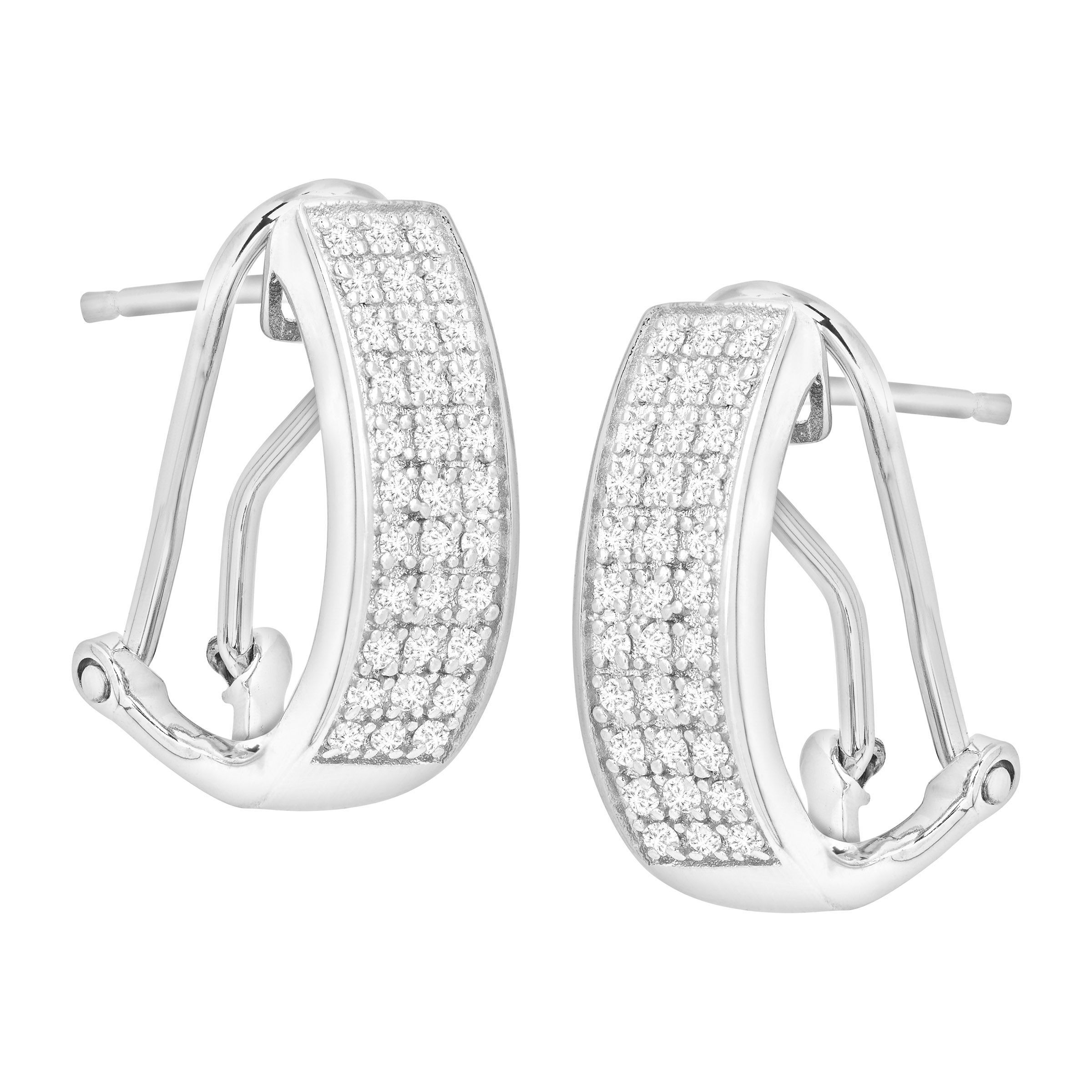 1/4 ct Diamond French Clip Earrings in Sterling Silver 749165220105 eBay