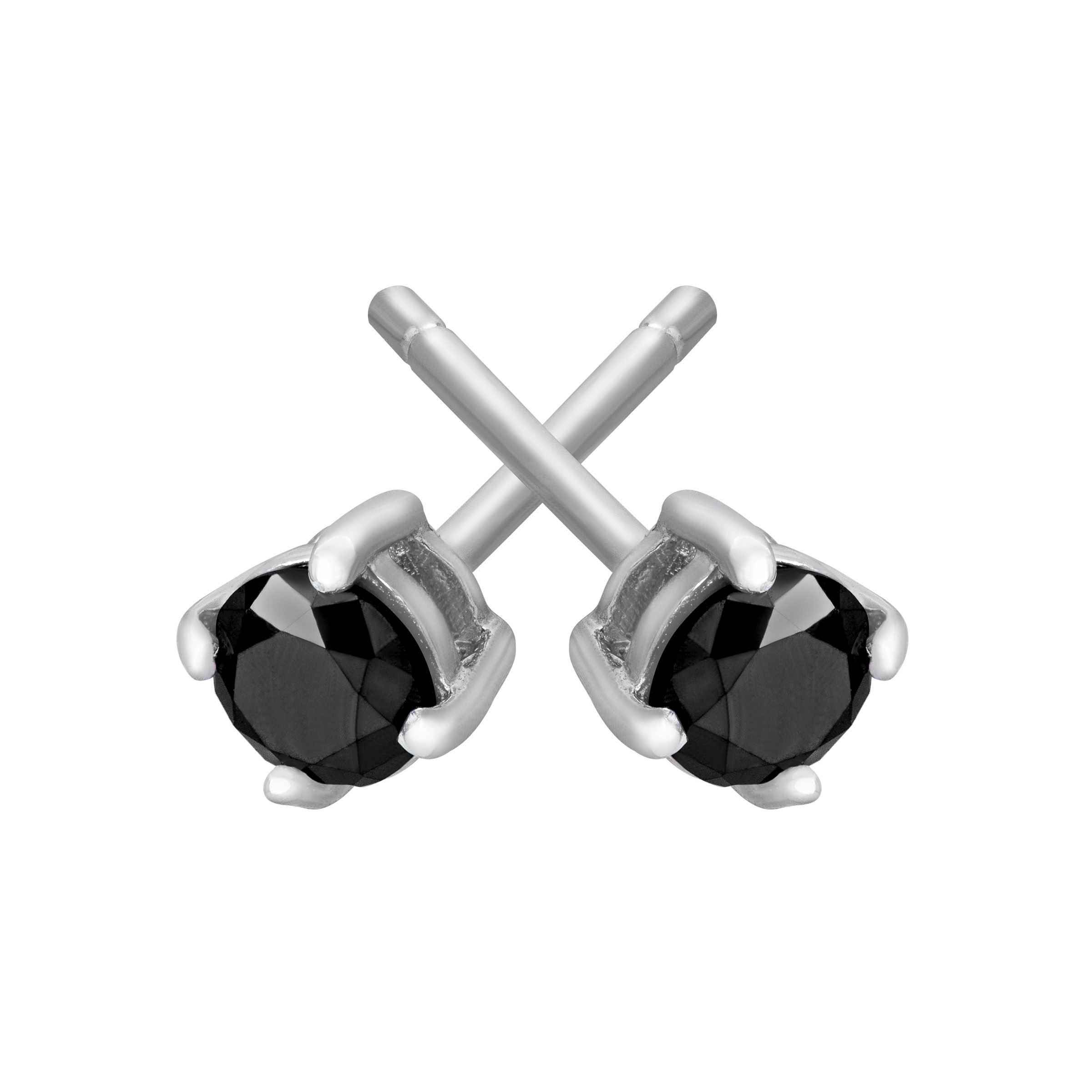 1 2 Ct Black Diamond Stud Earrings In Sterling Silver 749165202002 1 2 Ct Black Diamond Stud Earrings In Sterling Silver