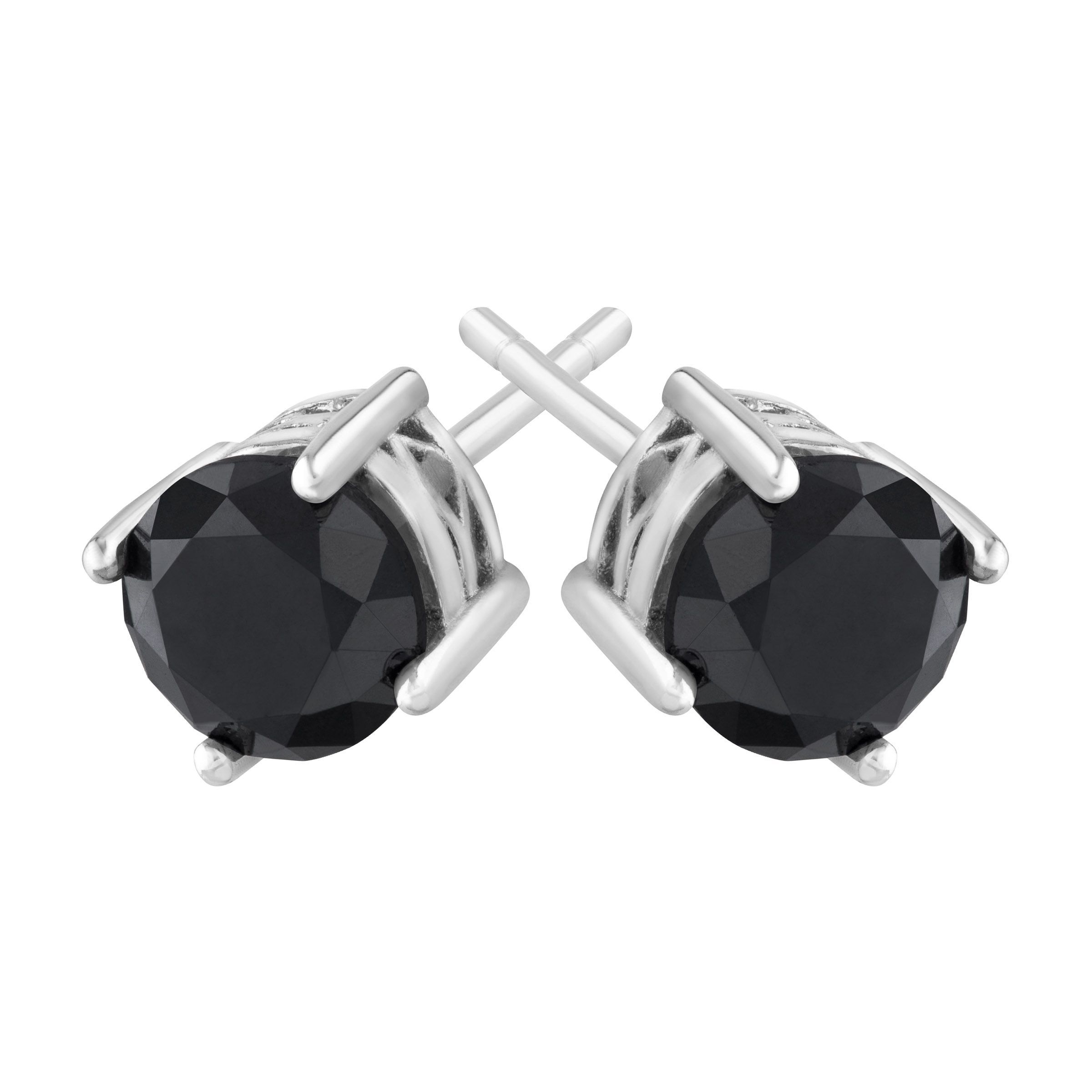 1 2 Ct Black Diamond Stud Earrings In Sterling Silver 749165204969 1 2 Ct Black Diamond Stud Earrings In Sterling Silver