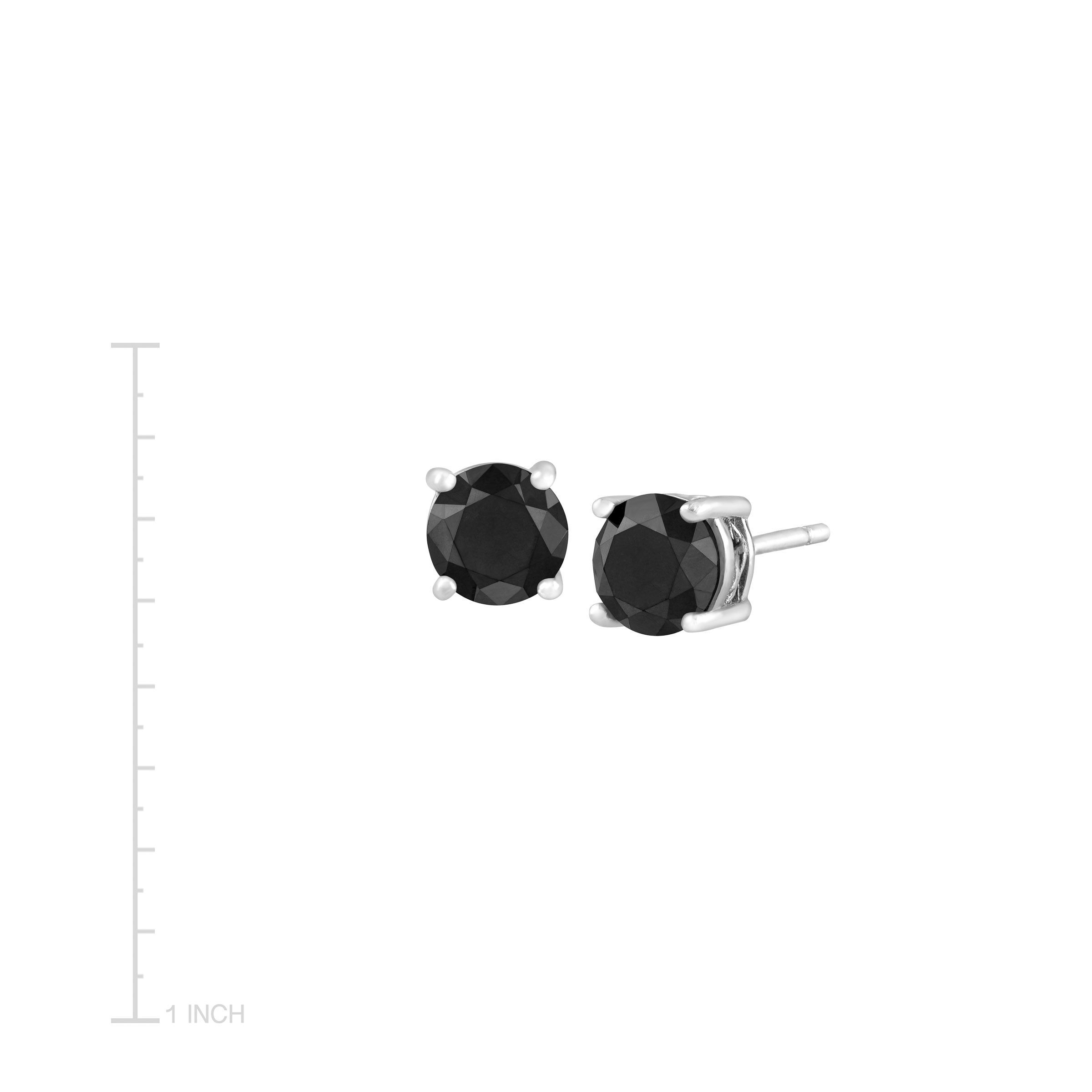2 Ct Black Diamond Stud Earrings In Sterling Silver 749165204846 Ebay 2 Ct Black Diamond Stud Earrings In Sterling Silver