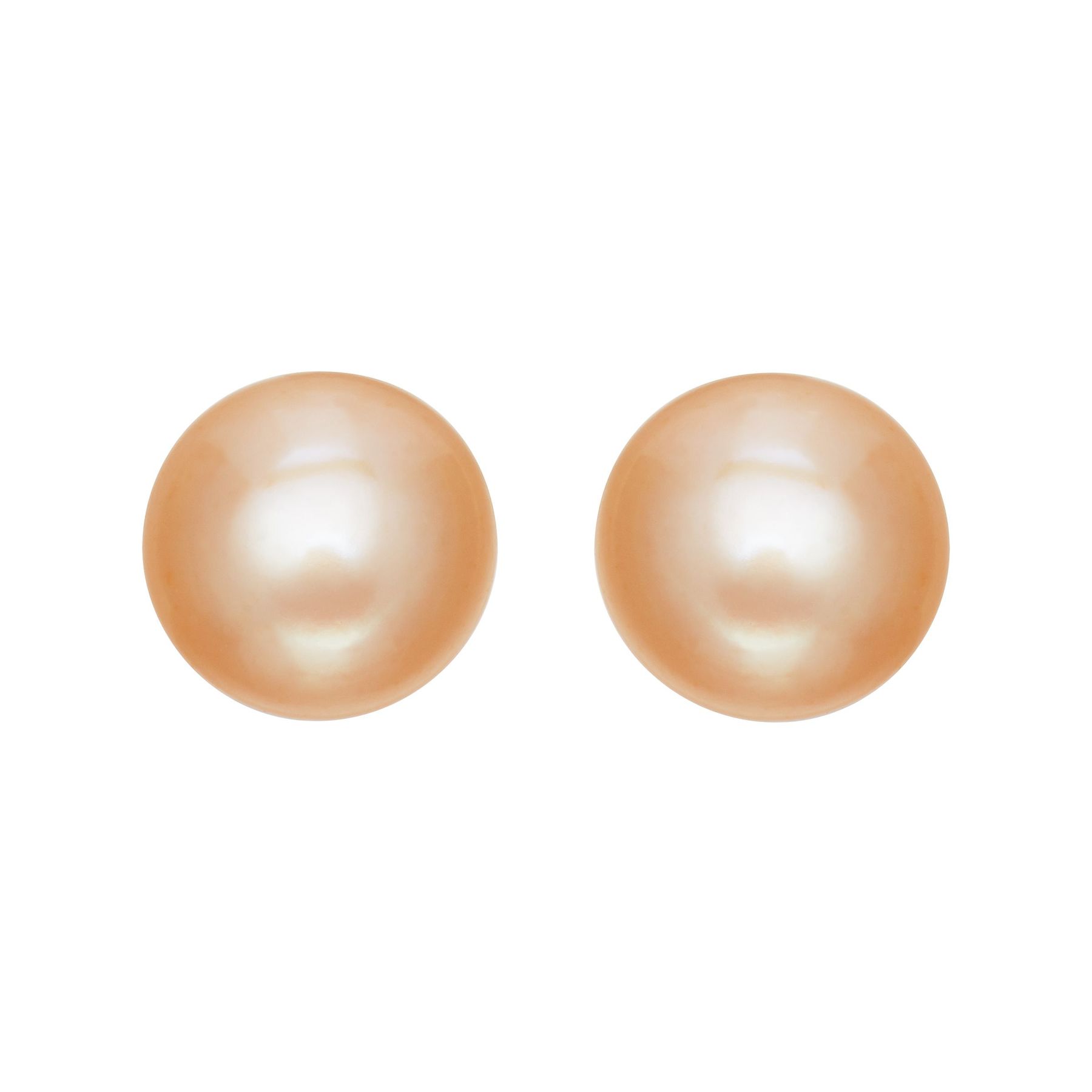 Honora 9 10 Mm Peach Freshwater Pearl Stud Earrings In Sterling 9 10 Mm Peach Pearl Stud Earrings