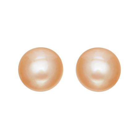 Honora 9 10 Mm Peach Freshwater Pearl Stud Earrings In Sterling 9 10 Mm Peach Pearl Stud Earrings