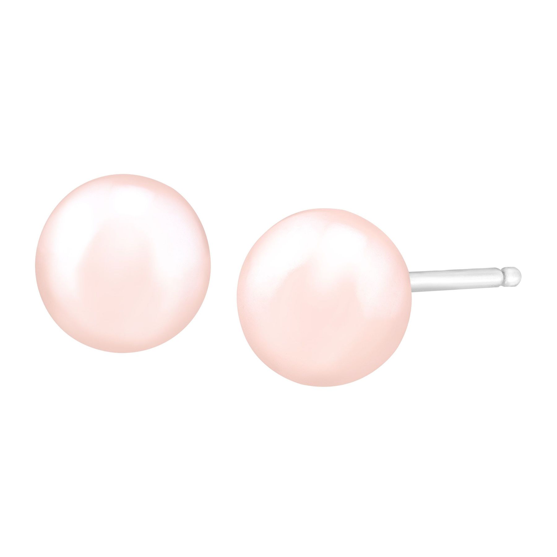 Honora 5 6 Mm Rose Freshwater Pearl Stud Earrings In 14k White Gold 5 6 Mm Rose Pearl Stud Earrings White