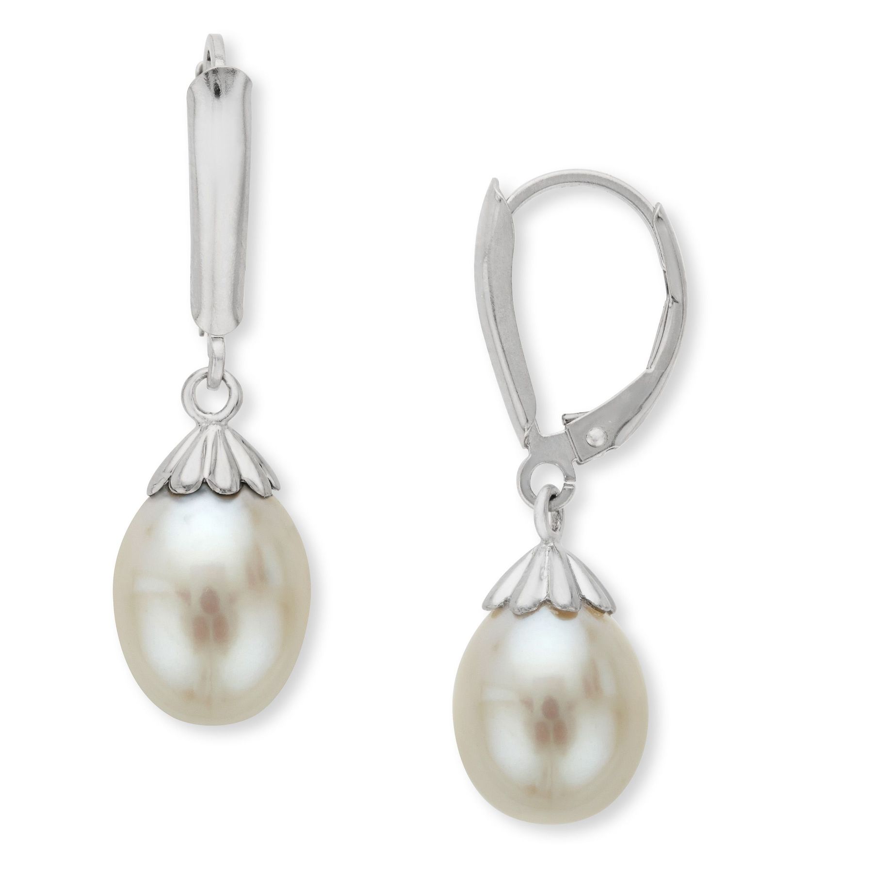 Honora 9 5mm White Freshwater Pearl Drop Earrings In Sterling 9 5mm White Pearl Drop Earrings