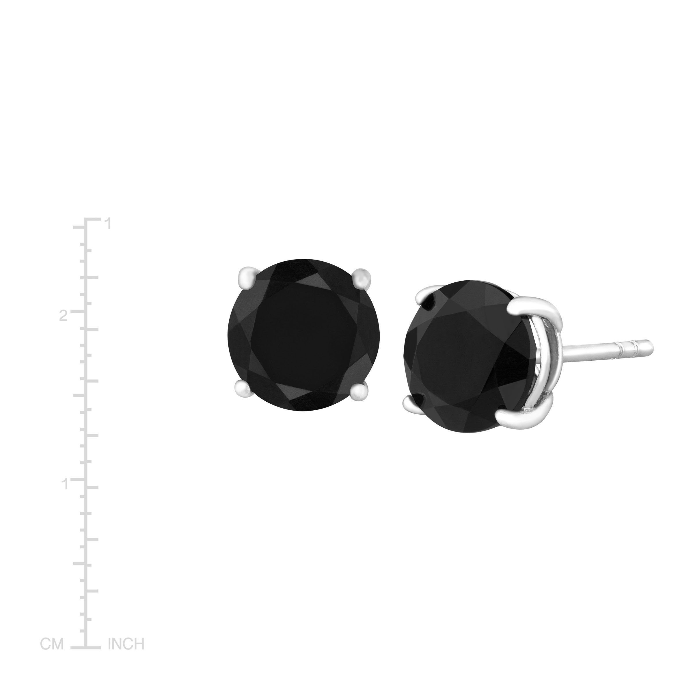 8 Mm Natural Black Jade Stud Earrings In Sterling Silver 8 Mm Natural Black Jade Stud Earrings In Sterling Silver