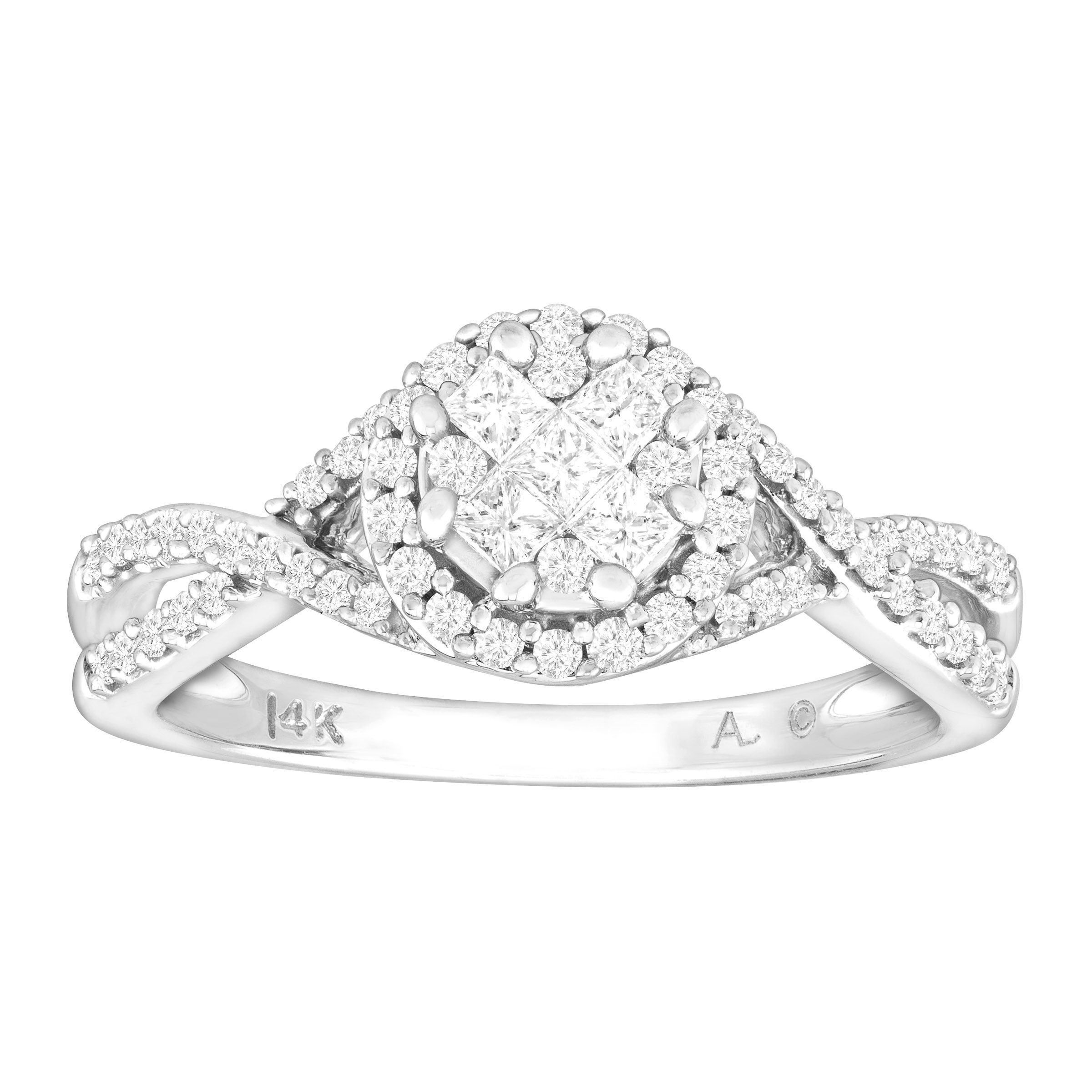 1 2 Ct Diamond Engagement Ring In 14k White Gold 96303215142 Ebay 1 2 Ct Diamond Engagement Ring In 14k White Gold