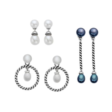 Honora Freshwater Pearl Interchangeable Earrings In Sterling Silver Mix Match Pearl Drop Earrings