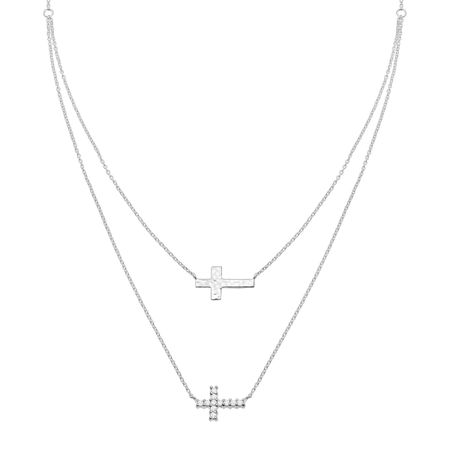 Multilayer Cube Square 925 Sterling Silver Necklace