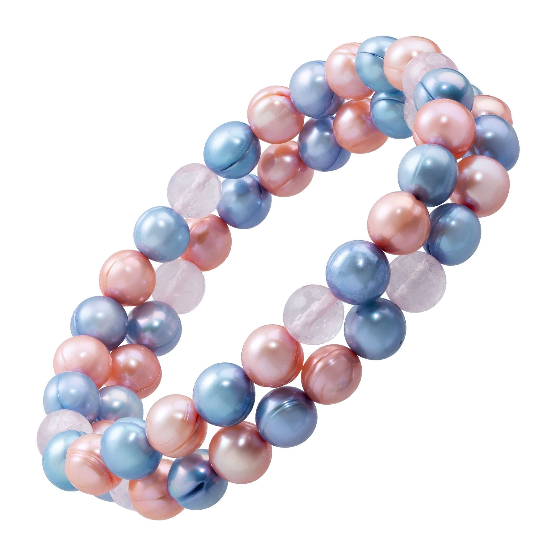 Honora 8 9 Mm Ringed Freshwater Pearl Multi Color Stretch Bracelet Honora 8 9 Mm Ringed Freshwater Pearl