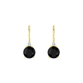 Yellow Gold Black Onyx Earrings Gemvara Brilliant Solitaire Earrings