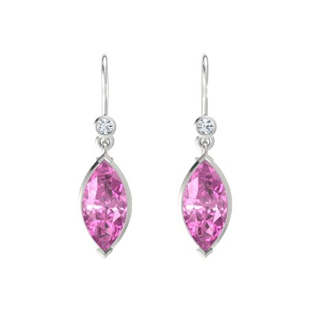 Marquise Pink Shire Platinum Earring With Diamond Marquise Essential Earrings