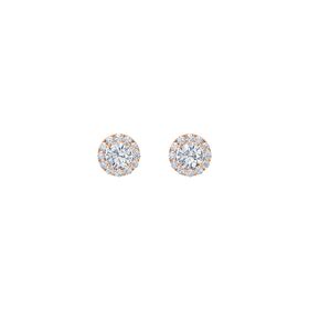 Round-Cut Halo Earrings (4mm gems)