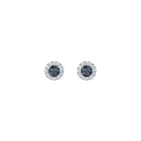 Round-Cut Halo Earrings (4mm gems)