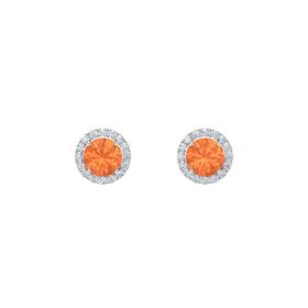 Round-Cut Halo Earrings (6mm gems)