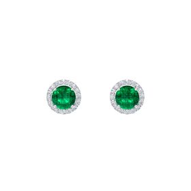 Round-Cut Halo Earrings (6mm gems)