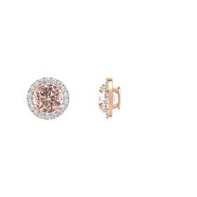 Round-Cut Halo Earrings (7mm gems)