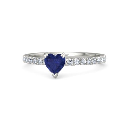 sapphire heart ring white gold