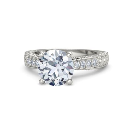 Round Diamond Platinum Ring With Megan Gemvara Megan Ring