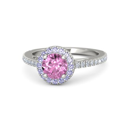 RUDRAFASHION 14k Rose Gold Plated Round Cut Purple Amethyst 925 Sterling Silver Mens Anniversary Band Ring