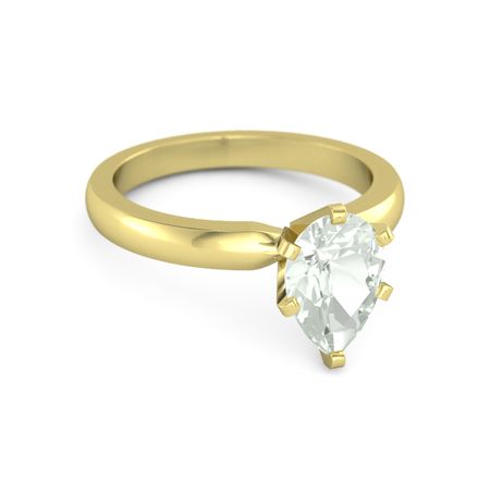 Pear Solitaire Ring