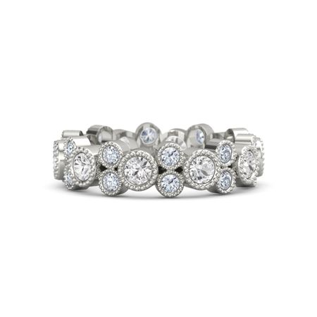 white sapphire eternity band