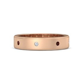 Men S Garnet Wedding Rings Bands Gemvara Satin Finish Gemstone Band 5mm Wide