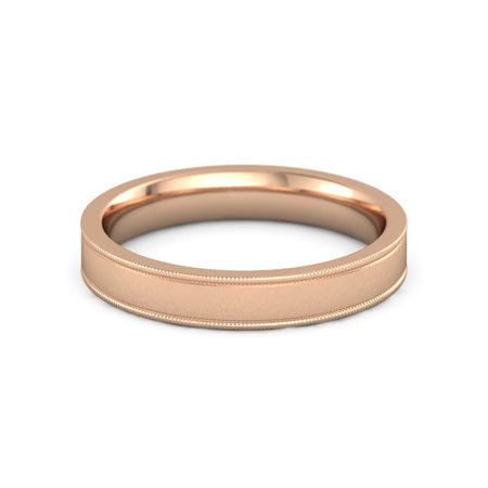 Men S 14k Rose Gold Ring Square Milgrain Band 4mm Gemvara Square Milgrain Band 4mm