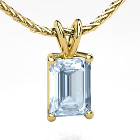 Emerald Aquamarine 14k Yellow Gold Pendant Cut Solitaire Gemvara - Emerald Cut Pendant Gold Emerald Aquamarine 14k Yellow Gold Pendant Cut Solitaire Gemvara - Emerald Cut Pendant Gold