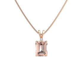 Emerald-Cut Solitaire Pendant with Accent (10mm gem)